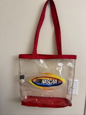 NASCAR Clear Stadium Tote Bag with‎ Red Handles & Bottom